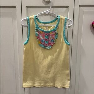 Matilda Jane Yellow and Aqua Floral Tank Top
